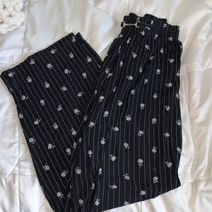 Pattern wide leg pants